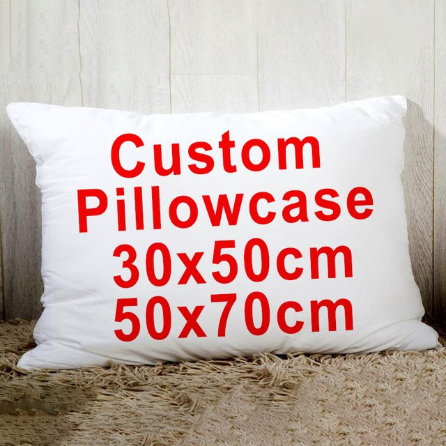 Personalisierter Kissenbezug von YOUNMLEY mit eigenen Hochzeitsbildern, Text oder Logo, Weiß, B/T/H: 30 x 50 x 0 cm oder 50 x 70 x 0 cm - Bild 1