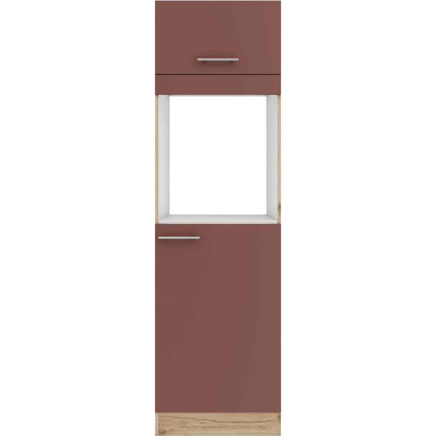 OPTIFIT Bari407 Küchen-Geräteumbauschrank in Rostrot mit modernem Design und mattem Finish, Breite: 60 cm - Bild 2