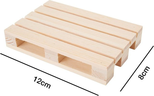 Miniatur Holz-Palette von stafil aus Kiefernholz in Beige, Breite: 12 cm - Bild 1