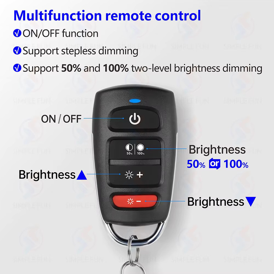 SLMPLEFUN Wireless Dimmer Fernbedienung und Mini-Empfänger 433MHz für LED-Helligkeitseinstellung DC 5V-72V - Bild 2