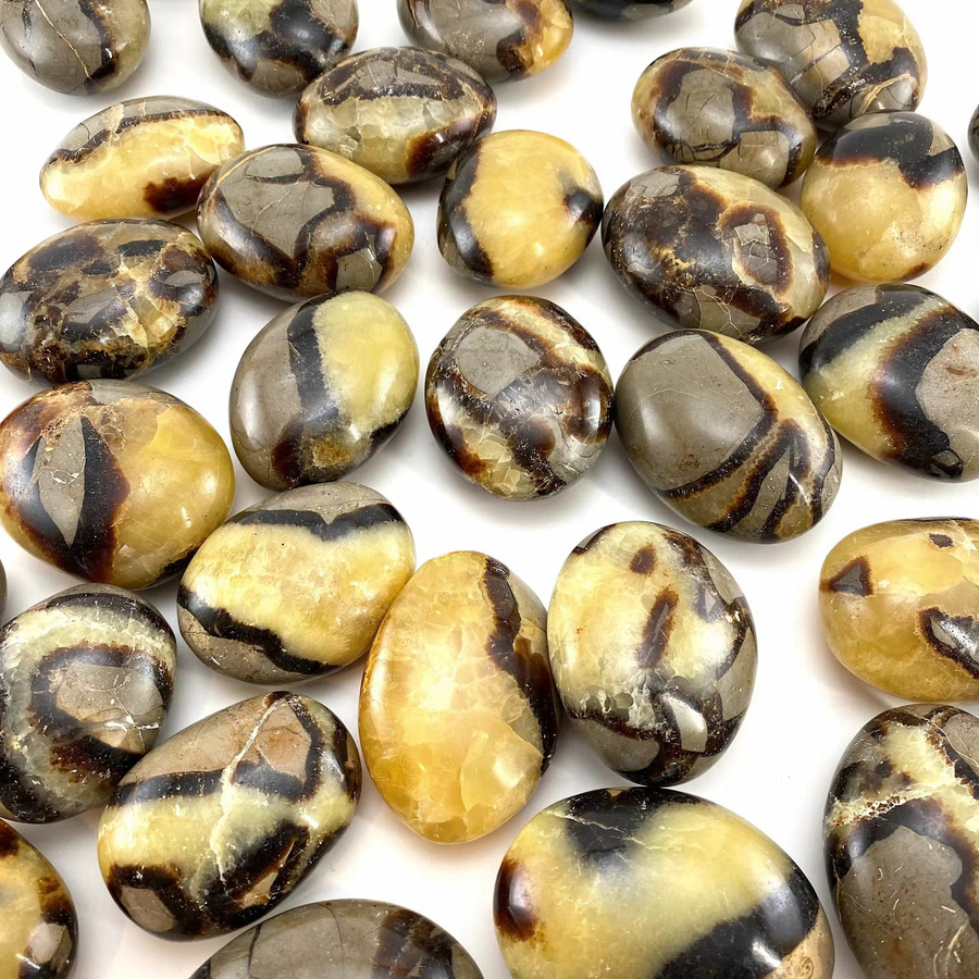Natürlicher Septarian-Palmenstein in Mehrfarben, polierter ovaler Edelstein im Boho-Stil für Heimdekoration und DIY-Schmuck - Bild 2