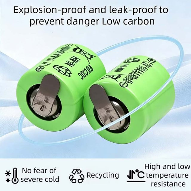Koonenda 1/4AAA NiMH-Akkus 1,2 V 80 mAh in Grün für Solar-Nachtlichter, Fernbedienungen und elektrisches Spielzeug - Bild 1