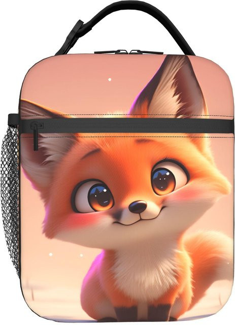 Lunchtasche mit Fuchs-Motiv von Fancy Style Studio, bunte Kühltasche aus Oxford-Stoff für Erwachsene - Bild 1