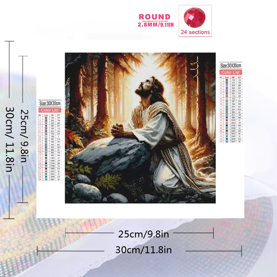 EverShine Diamant-Stickerei Jesus Porträt-Gemälde DIY-Mosaik Set für Erwachsene in Multicolour - Bild 2