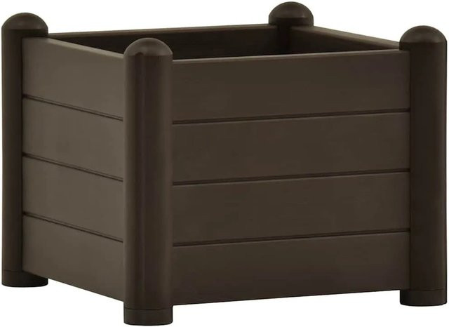 vidaXL Garten-Hochbeet aus Kunststoff in Braun, B/T/H: 43 x 43 x 35 cm - Bild 1