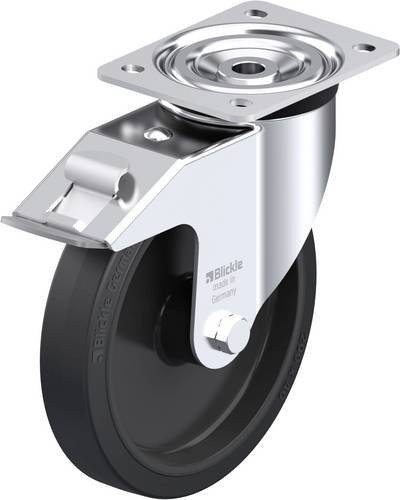 Blickle L-POEV 201XR-FI Stahlblech-Lenkrolle in Silber, Rad-Durchmesser: 200 mm, Tragfähigkeit: 400 kg - Bild 1