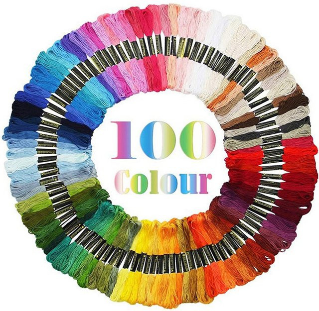 Regenbogenfarben Stickgarn aus Baumwolle für Kreuzstich und DIY-Armbandherstellung, Multicolour - Bild 1