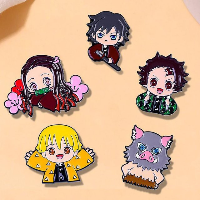 Anstecknadeln Dämonentöter Anime Cosplay, 5er Set, Unisex - Bild 1