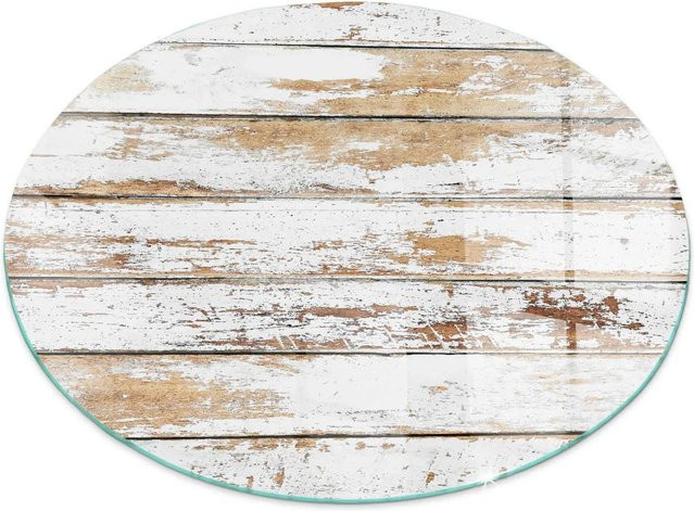 Tulup Runde Glasplatte für Kaminöfen in Weiß, Durchmesser: 60 cm - Bild 1