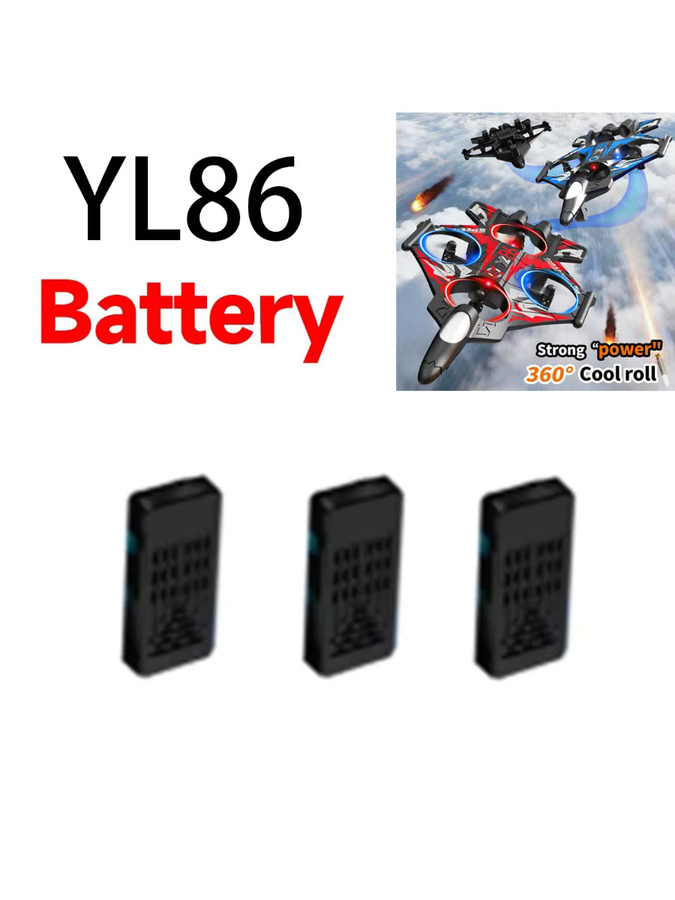 YL86 RC Schaumflugzeug Drohne Akku, 3,7 V, 500 mAh, Schwarz - Bild 3