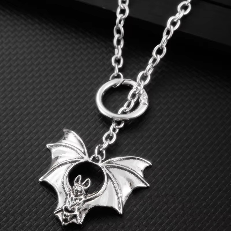 ZHIXUN Halskette, Fledermaus Anhänger, Silber, Unisex - Bild 3