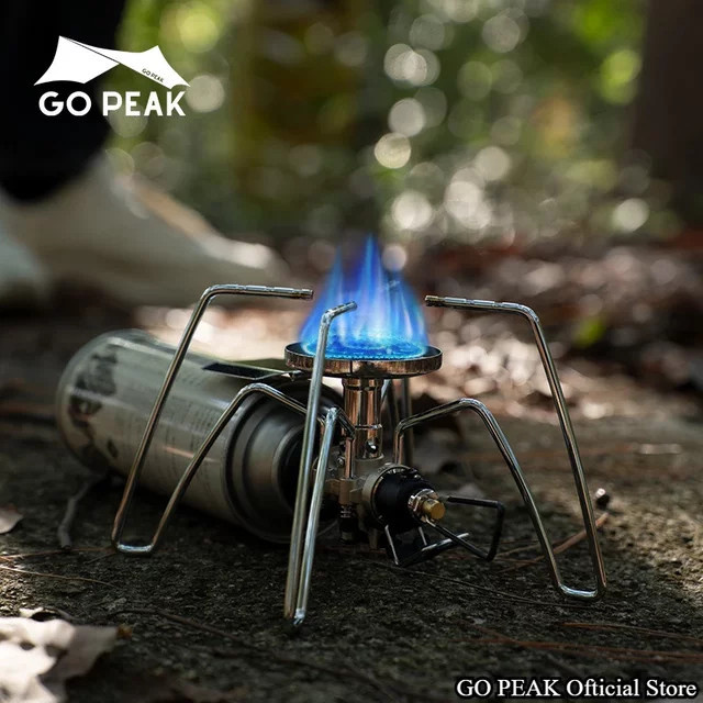 GOPEAK Spider Stove Campingkocher in Schwarz, faltbarer Gaskocher für Camping und Outdoor - Bild 1