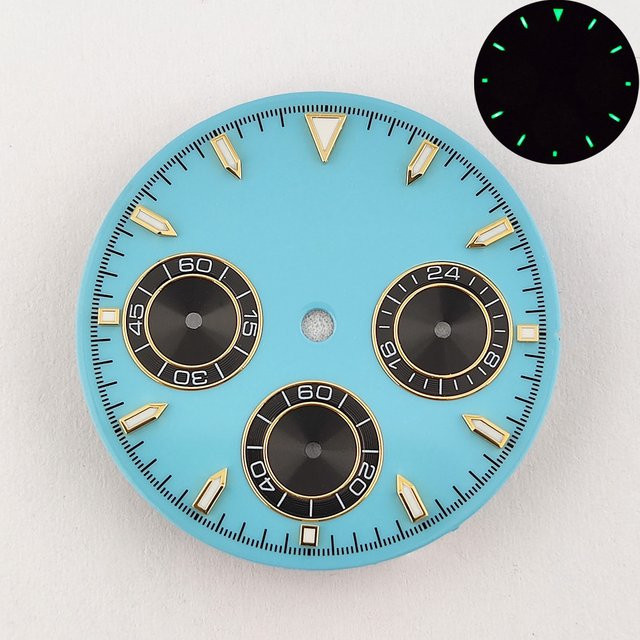 OUMASHI Uhrenzubehör, blaues Panda-Zifferblatt, Quarz, 29 mm - Bild 1