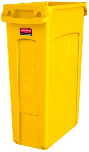 Rubbermaid Slim Jim Mülleimer mit Belüftungskanälen, Gelb, H x B x T: 76,2 x 28 x 56 cm - Bild 1