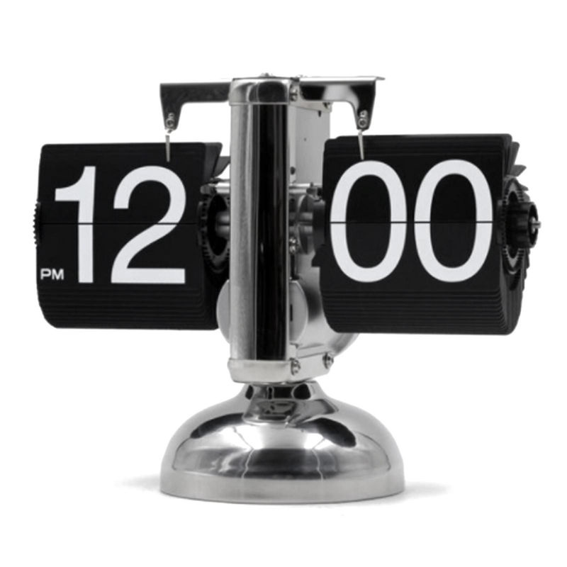 Tooarts Digitale Flip-Uhr im Retro-Minimalismus, mechanische Schreibtischuhr aus Metall, Schwarz - Bild 5