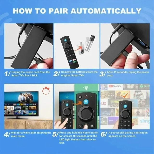 L5B83G Bluetooth-Sprachfernbedienung Ersatz-Controller in Schwarz kompatibel mit TV Stick 4K Max Lite Cube Streaming-Geräten - Bild 1