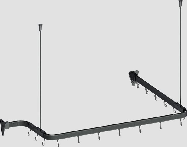 Euroshowers Duschvorhangstange Flexibel Formbar Schwarz 300 cm - Bild 1