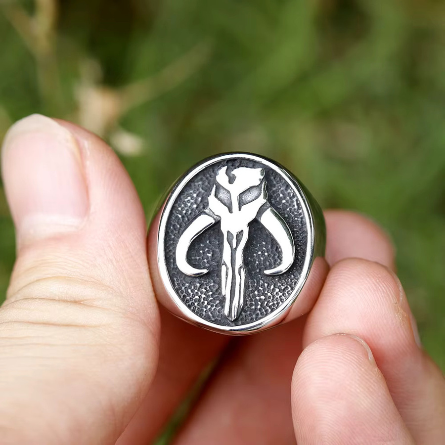 Alien Schädel Ring, Edelstahl, Vintage, Unisex, Silber - Bild 2