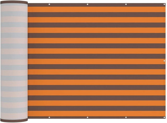 vidaXL Balkon Sichtschutz aus Polyester mit PU-Beschichtung in Orange und Braun, B/H: 800 x 150 cm - Bild 1