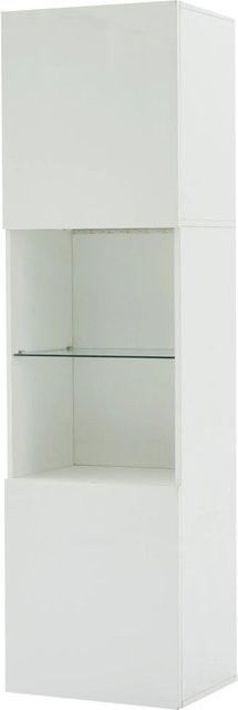 okwish Vitrine mit LED Beleuchtung und Glastüren in Weiß, B/T/H: 45 x 35 x 160 cm - Bild 1