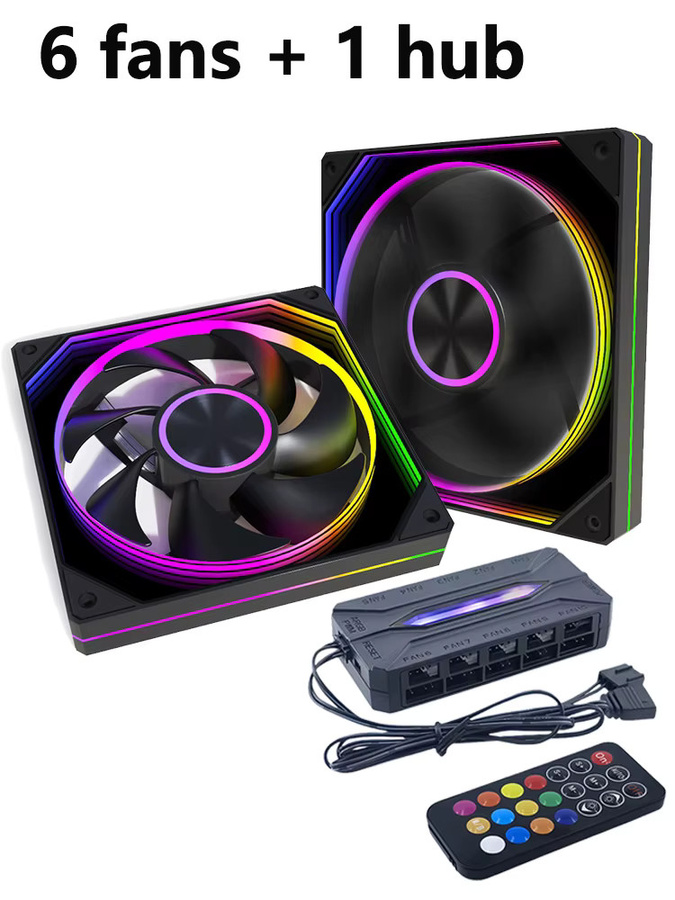 CX FUTRUE ARGB PWM PC-Gehäuselüfter-Set in Weiß mit Unendlicher Spiegelprisma-Effekt, leise Kühllüfter inklusive Hub und Fernbedienung, 5V 3Pin SYNC für deinen Gaming-Computer - Bild 5