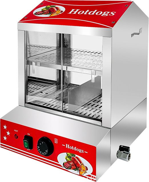 LZHZXY Elektrischer Hot-Dog-Wärmer aus Edelstahl in Silber mit 27L Fassungsvermögen und Multi-Temperatur-Kontrolle - Bild 1