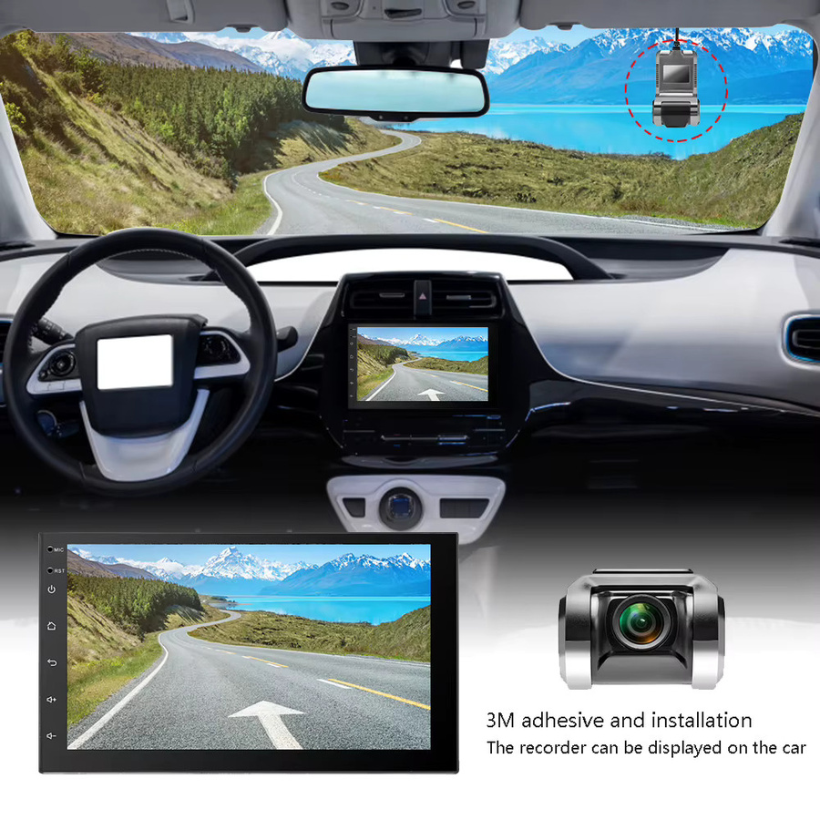 Camecho Auto-DVR-Kamera für Android-Radios mit ADAS Dash Cam, USB-Digitalvideorecorder, 170 Grad Weitwinkel, Schwarz - Bild 6