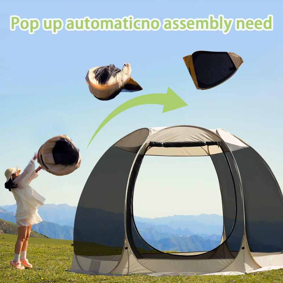 Pakicetus Pop-up-Siebzelt in Beige für 2-4-6 Personen als Moskitonetz und Sonnenschutz für Garten und Außenbereich - Bild 5