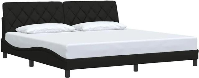 vidaXL Bettgestell in Schwarz mit Stoffbezug, B/T/H: 200 x 200 x 218 cm - Bild 1