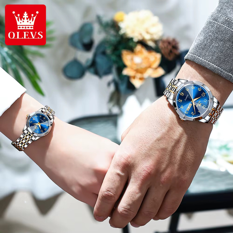 OLEVS Digitaluhr, Edelstahl, Blau, Unisex - Bild 4