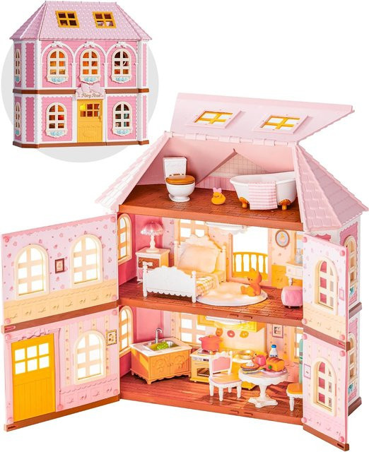 Robotime Haley Island Fairy Rose Cottage Puppenhaus, 178-teiliges Set, ab 14 Jahren - Bild 1