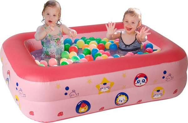 Aufblasbares Bällebad für Kinder und Kleinkinder von MAKE WAVES aus PVC, rechteckig, Rosa/Pink und Blau, B/T/H: 120 x 85,08 x 35,05 cm
