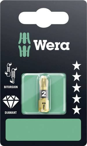 Wera Kreuzschlitz-Bit PZ 2 aus Werkzeugstahl mit Diamantbeschichtung in Silber - Bild 1