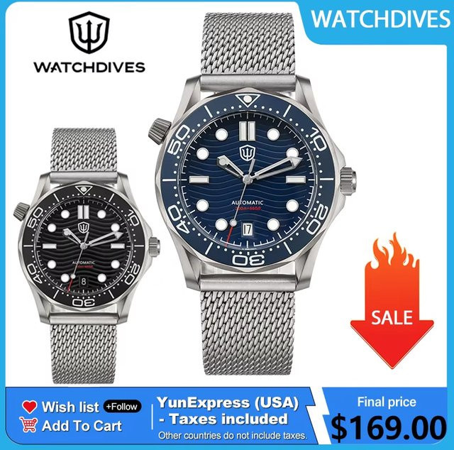 Watchdives Taucheruhr Titan, Automatik, 39 mm, Herren - Bild 1
