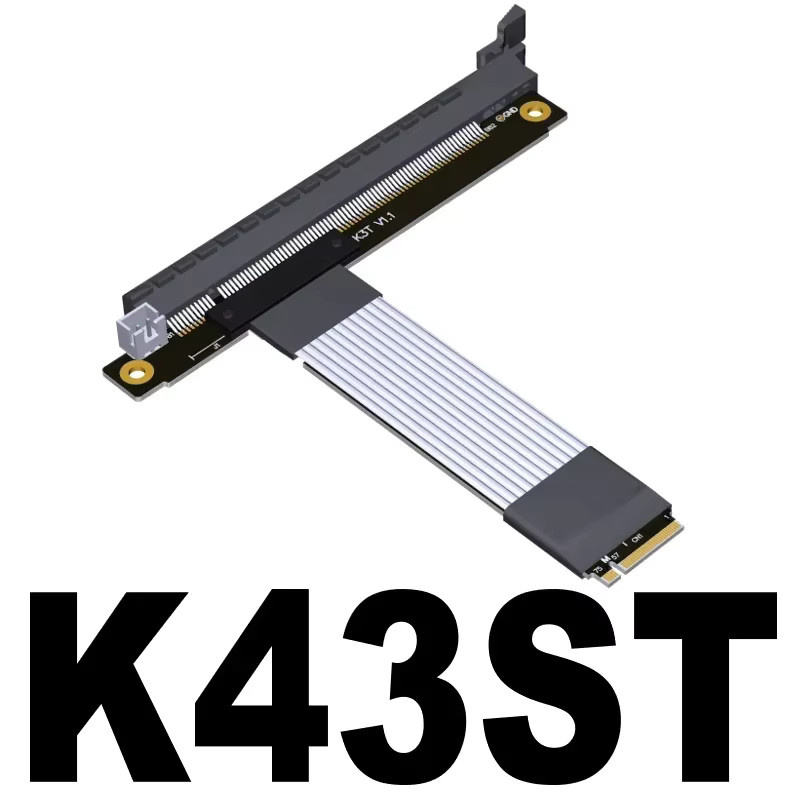 ADT-Link K43 Gen4 M.2 NVMe auf PCIe 4.0 x16 Riser Adapter, 90 Grad Winkel, Schwarz - Bild 2