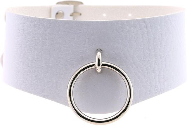 DIEZI Choker Halskette, PU-Leder, Weiß, Damen Herren - Bild 1