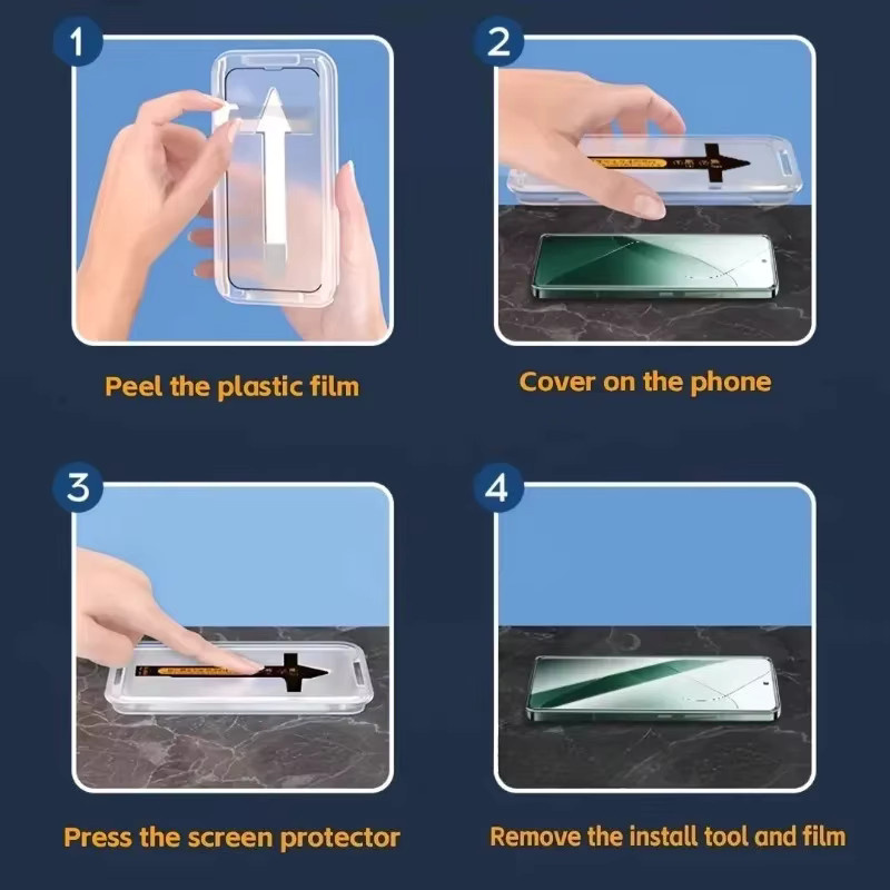 2er-Set Staubfreies Displayschutzglas aus gehärtetem Glas für Xiaomi 15S Pro, 14, 15 Ultra, Mi 15 und 14 Pro, transparent - Bild 5