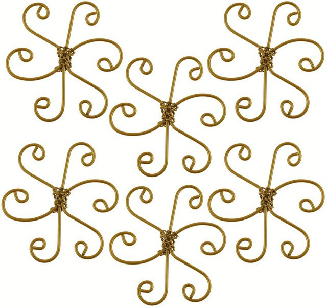 6 Stück Metall Kletterpflanzen Stängelstütze für Garten und Blumen in Brown und Gold - Bild 1