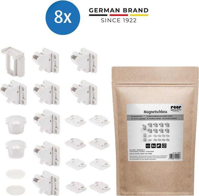 Reer Magnetschloss 8er-Pack in Weiß - Bild 1