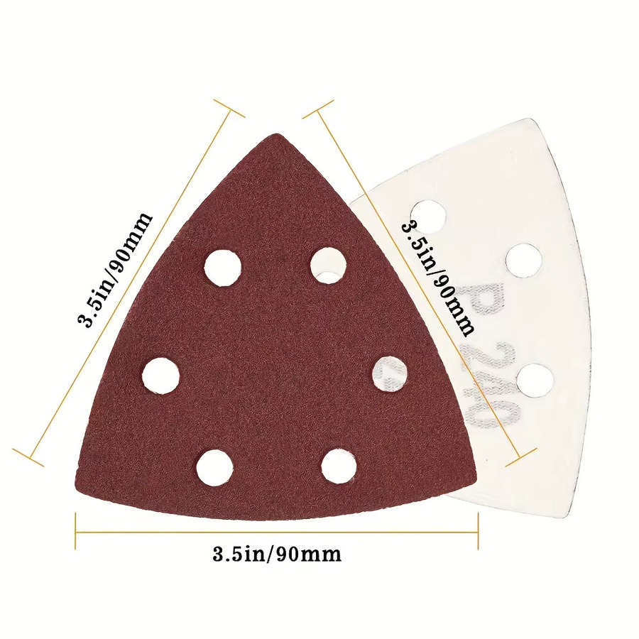 60 Stück Dreieckige Schleifpads mit Klettverschluss, Schleifpapier Set mit Körnung 60-320 für Schleifmaschinen - Bild 3