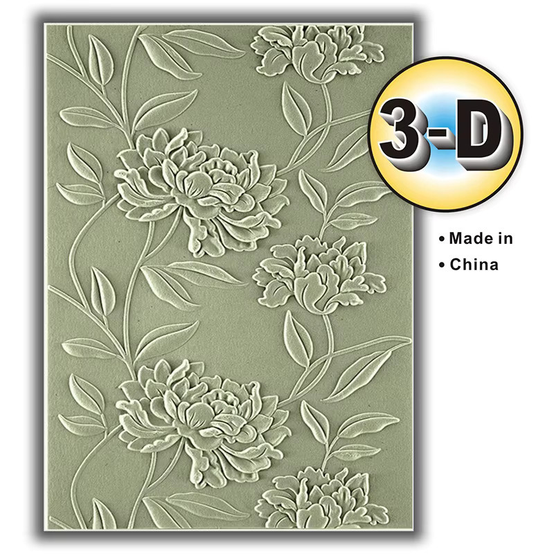 3D-geprägter Ordner mit weißem Fantasy-Blumendesign aus Kunststoff für Scrapbooking und Kartenherstellung - Bild 2