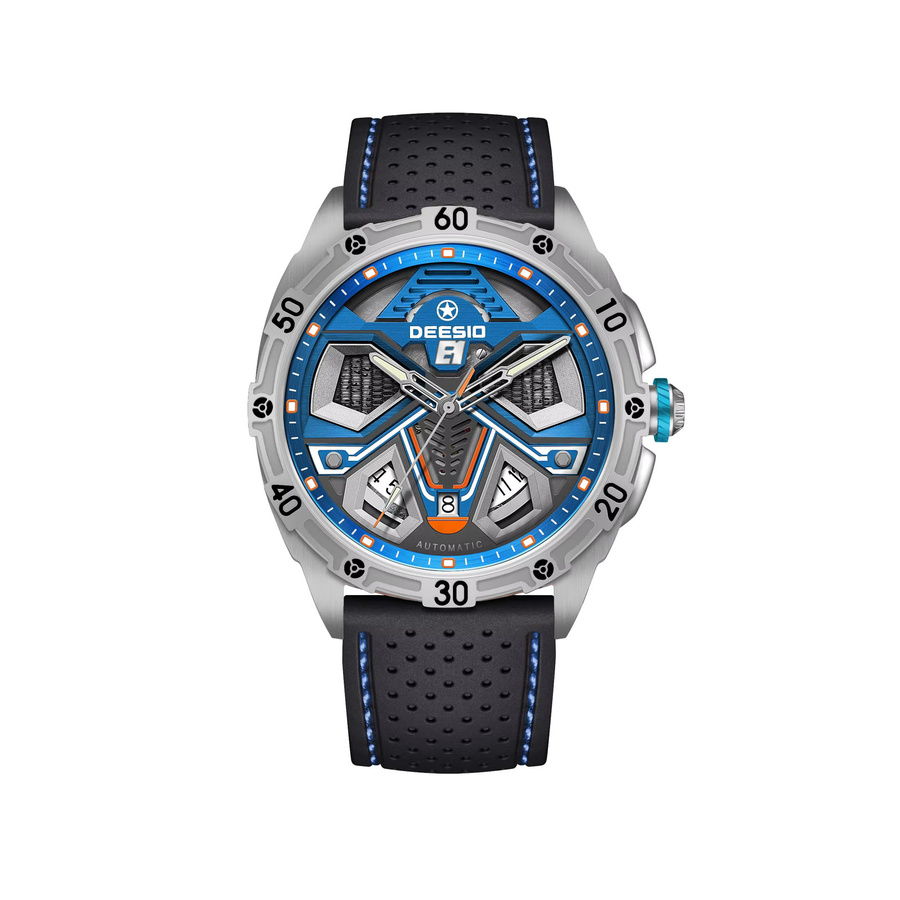 Deesio Armbanduhr, Automatik, Edelstahl, Saphirglas, Blau, Herren - Bild 7