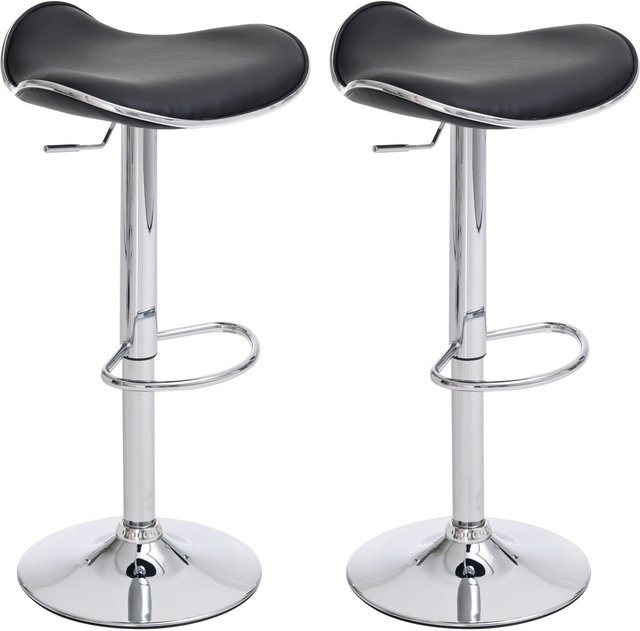 TPFLiving 2er Set Barhocker Shangrila mit Chromoptik Metallgestell und Kunstleder in Schwarz - Bild 1