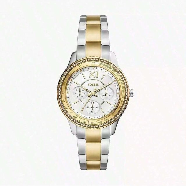 Fossil Stella Sport Damenuhr, Quarz, Edelstahl, Roségold, Weiß - Bild 1