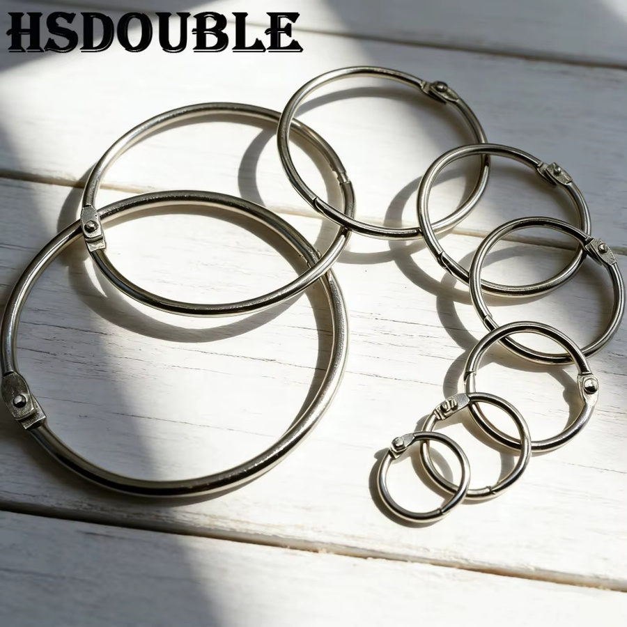 HSDOUBLE Metall-Binderinge mit Scharnieröffnung in Silber, 10 Stück für Scrapbooks, Bastelarbeiten und Bürobedarf - Bild 2