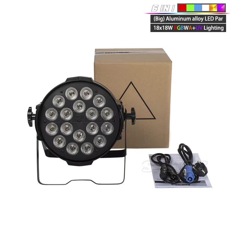 SHEHDS RGBW 6in1 LED Par Scheinwerfer mit UV für DJ, Disco und Bühne, Aluminium, Schwarz/Multicolor, 18 x 18 cm - Bild 3