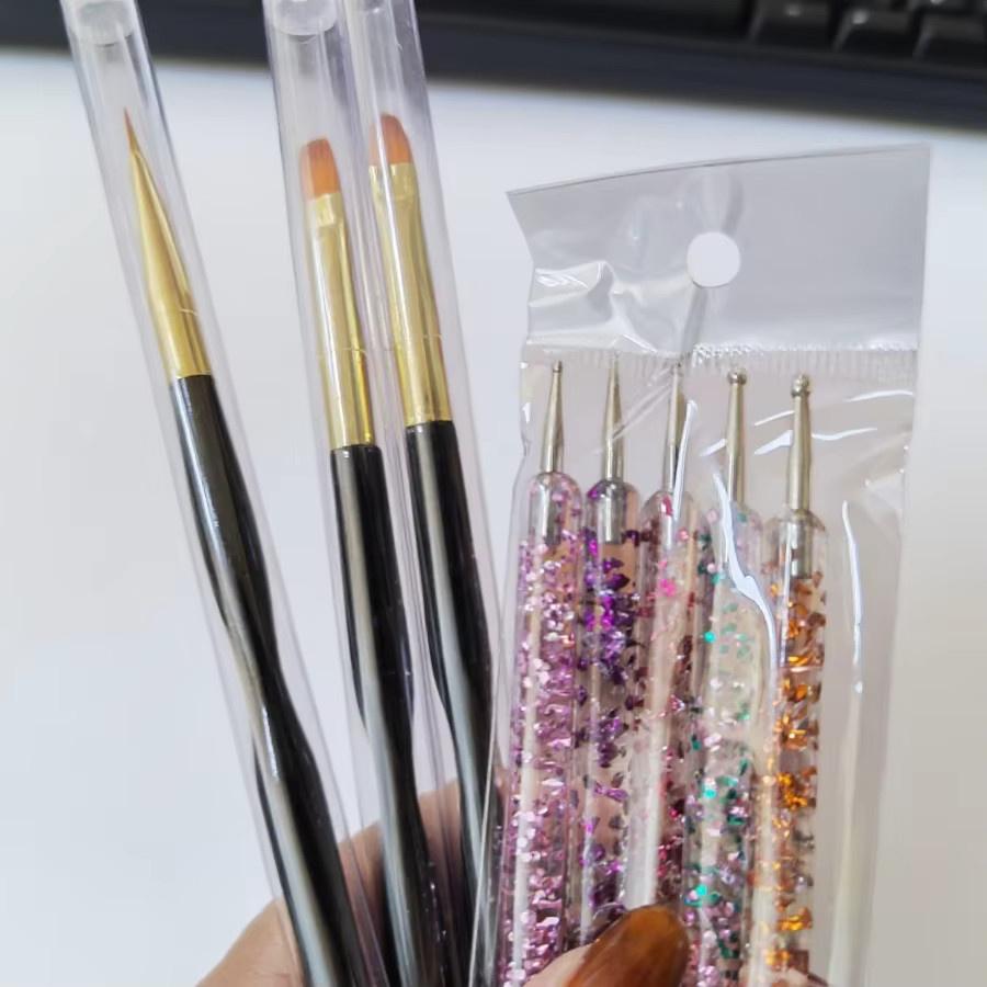 LUSLUKING Nail Art Pinsel Set, Detaillierung, Carving, Punktierung, Dual-Kopf - Bild 2