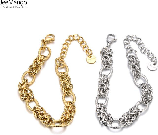 JeeMango Armband Edelstahl, Bicolor, Silber Gold, Unisex - Bild 1