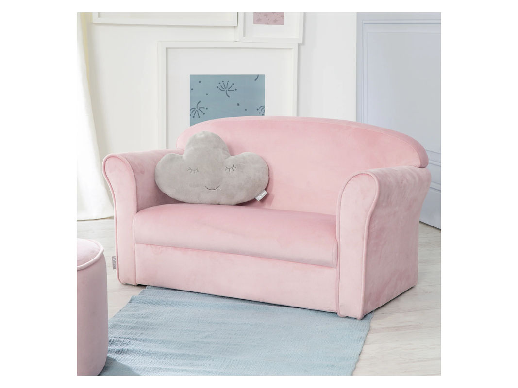 Roba Kindersofa 2-Sitzer mit Armlehnen in Mauve, B/H/T: 78 x 39 x 43 cm - Bild 2