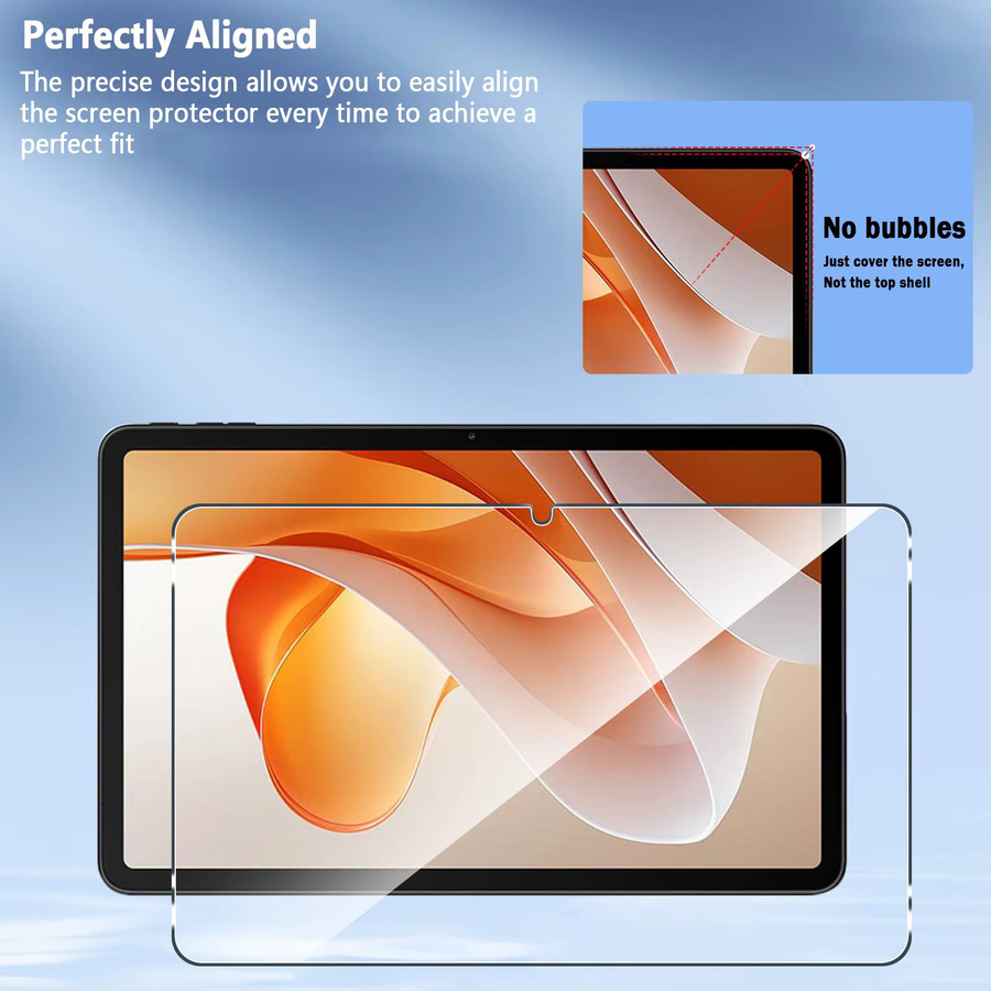 Blackview Mega 2 WiFi / Mega 2 (12 Zoll) Displayschutzfolie aus gehärtetem Glas, transparent, HD Anti-Fingerabdruck und blasenfrei - Bild 6